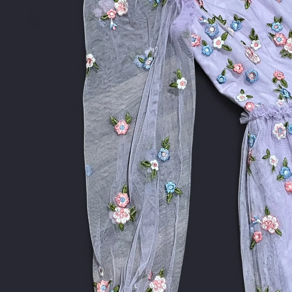 Ivy City Co. Embroidered Floral Tulle Gown – XS – NWOT - Picture 5 of 8